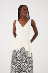 Vestido Midi Linho Estampa Praia