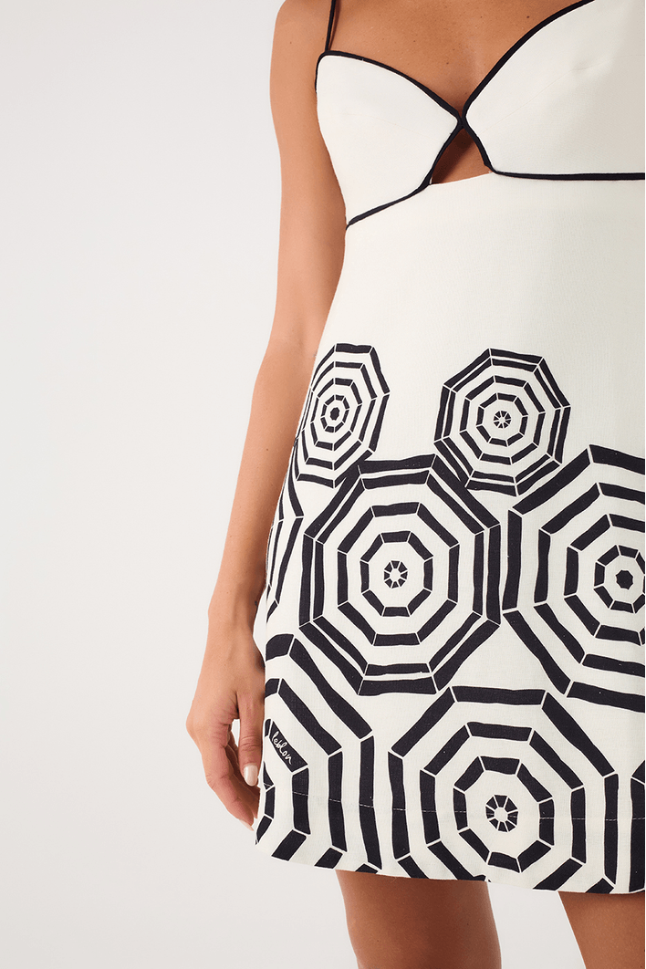 Vestido Linho Estampa Praia