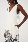 Vestido Midi Linho Estampa Praia