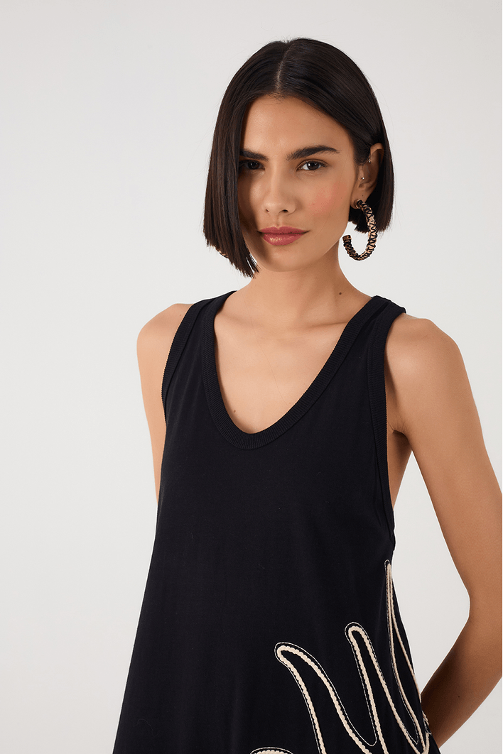 Vestido Regata Com Bordado