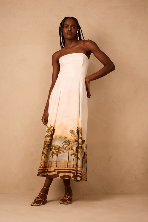 Vestido Midi Estampa Fim de Tarde