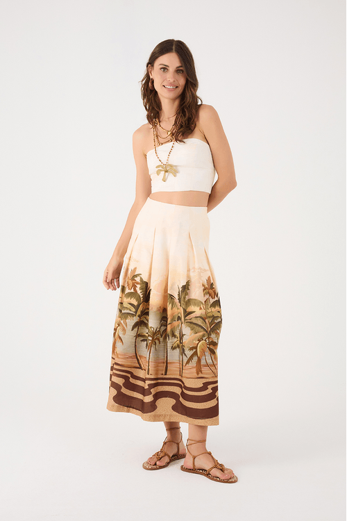 Conjunto Tricoline Estampa Fim de Tarde