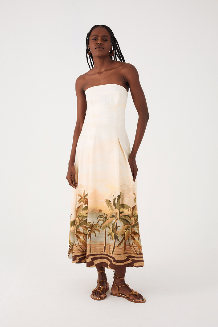 Vestido Midi Estampa Fim de Tarde