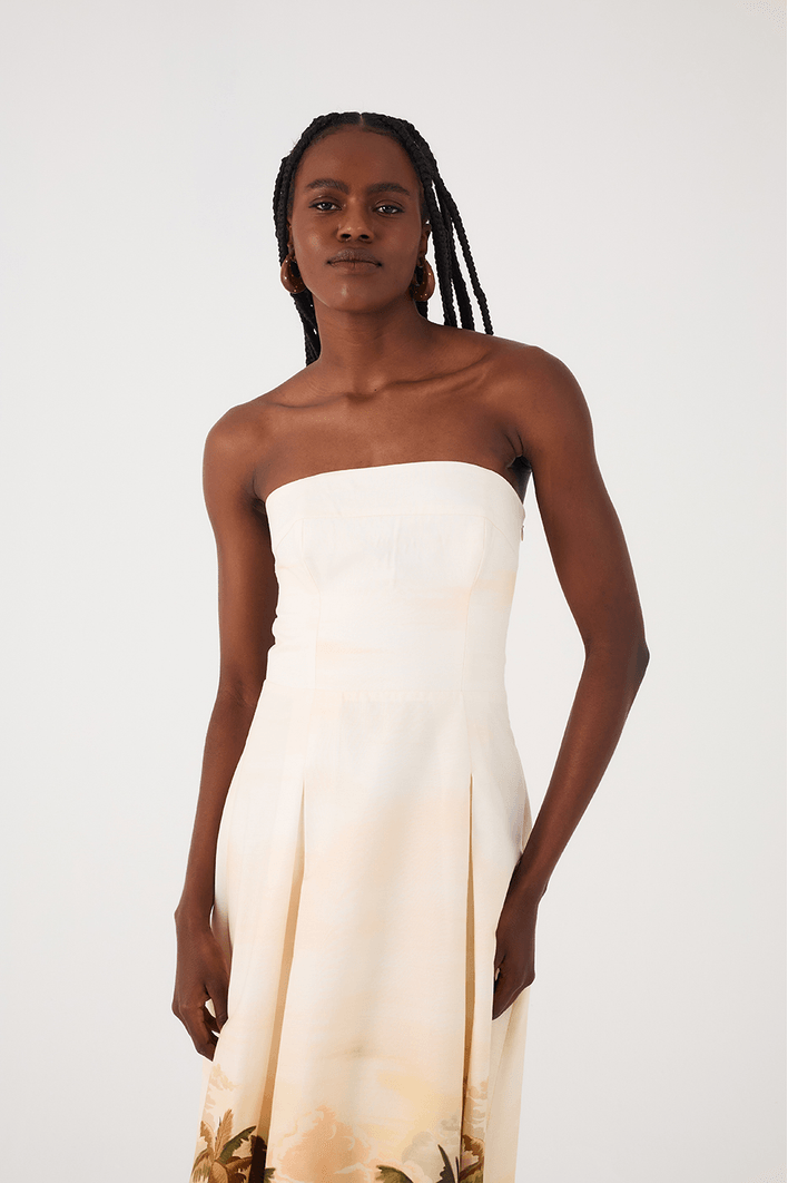 Vestido Midi Estampa Fim de Tarde