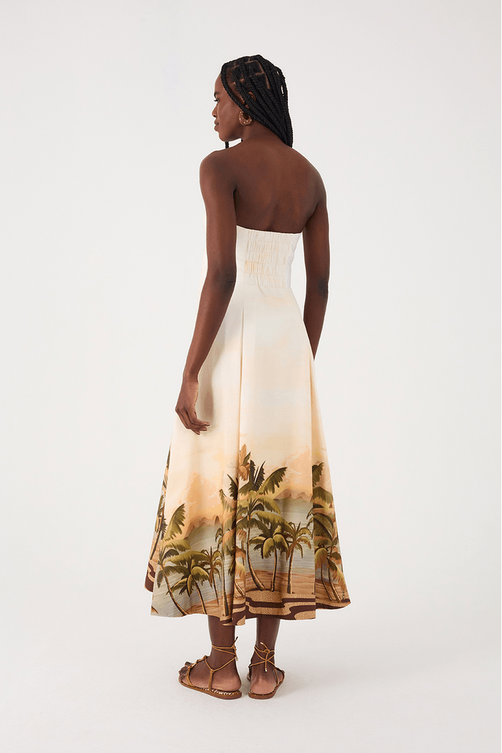 Vestido Midi Estampa Fim de Tarde