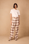 Calça Xadrez Fivela Cós