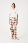 Calça Xadrez Fivela Cós
