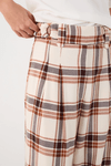 Calça Xadrez Fivela Cós
