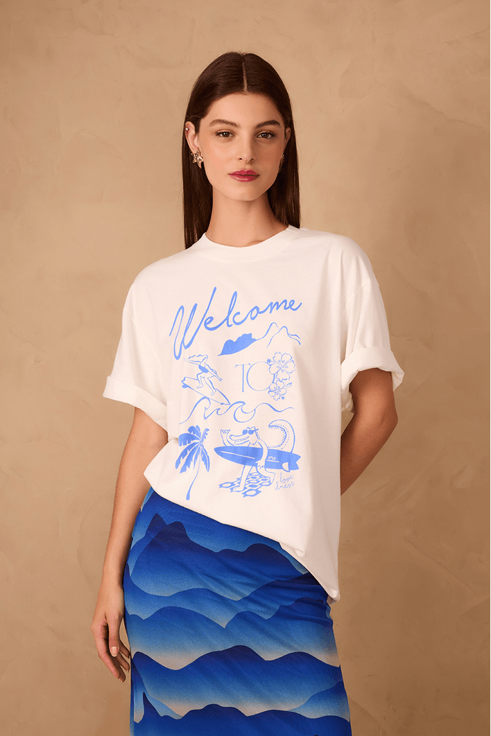 T-shirt Silk Welcome To Rio