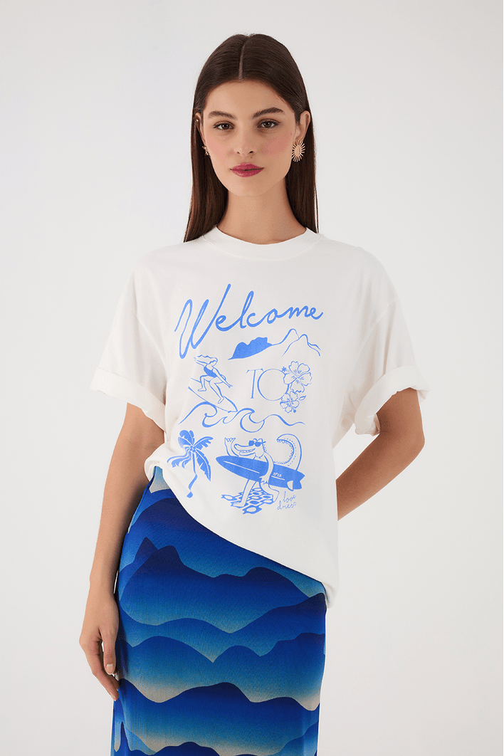 T-shirt Silk Welcome To Rio