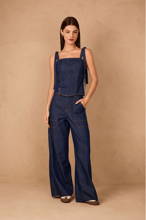 Macacão Jeans 3 Em 1 Amarração