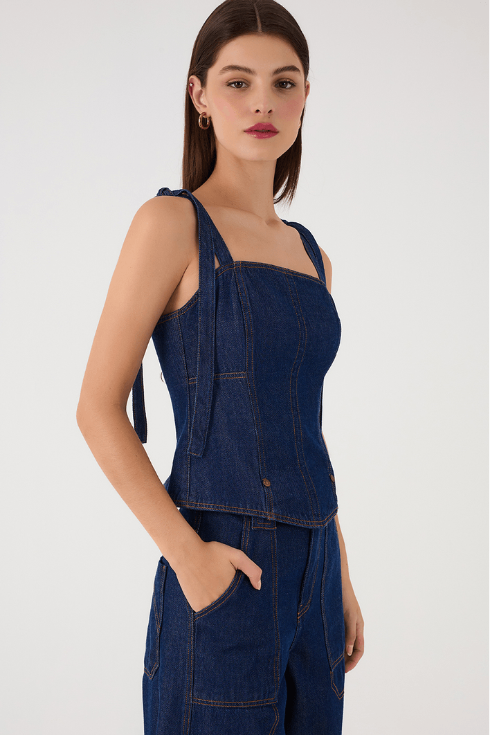 Macacão Jeans 3 Em 1 Amarração