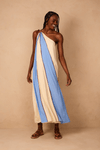 Vestido Crepe Recortes Color