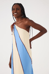 Vestido Crepe Recortes Color