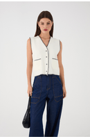 Colete Tricot Com Detalhe