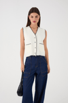 Colete Tricot Com Detalhe