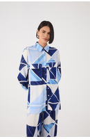 Camisa Crepe Estampa Mosaico