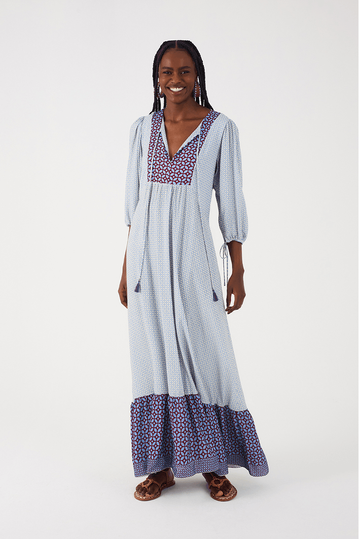 Vestido Boho Cropped Estampa Ladrilho