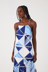 Vestido Longo Crepe Estampa Mosaico