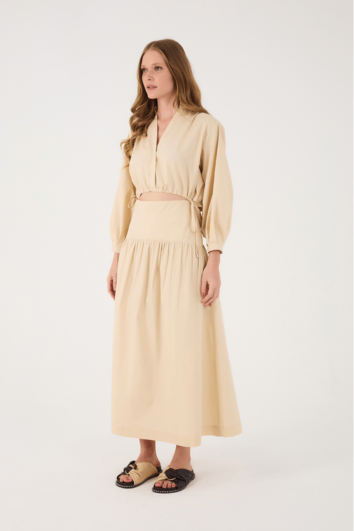 Vestido Algodão Cropped 2 Em 1