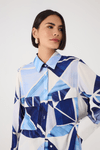Camisa Crepe Estampa Mosaico