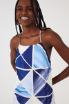 Vestido Longo Crepe Estampa Mosaico