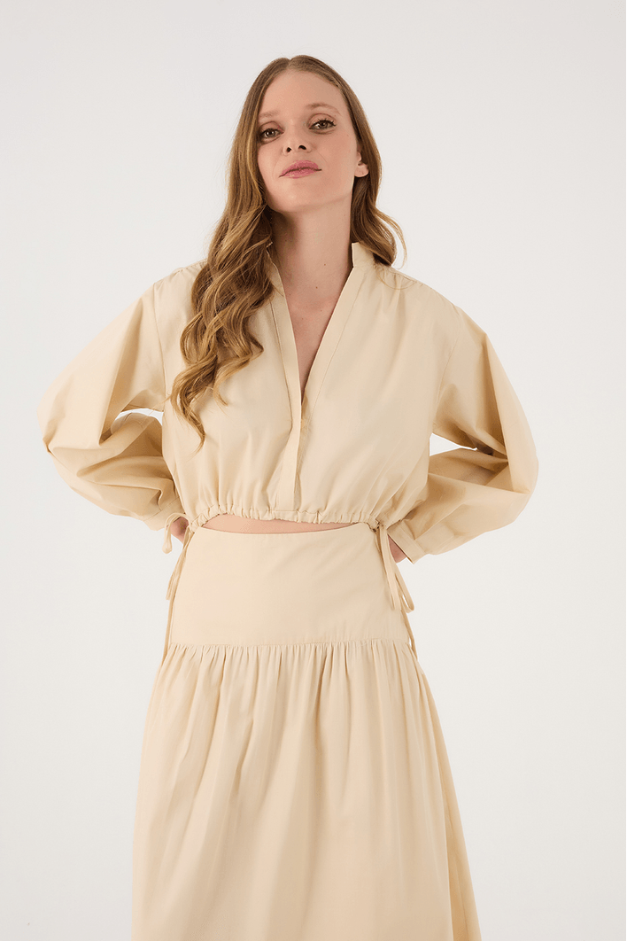 Vestido Algodão Cropped 2 Em 1