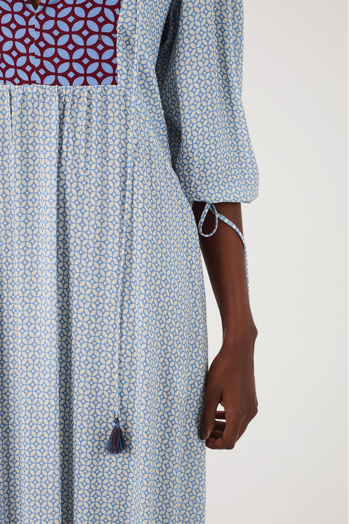 Vestido Boho Cropped Estampa Ladrilho