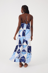 Vestido Longo Crepe Estampa Mosaico