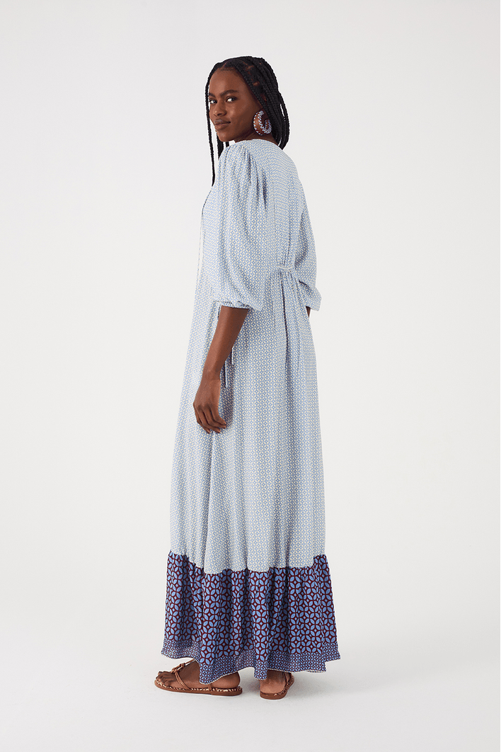 Vestido Boho Cropped Estampa Ladrilho