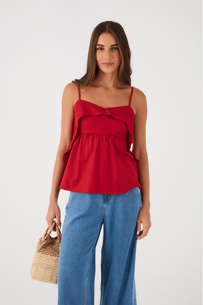 Blusa Algodão Pala Babados
