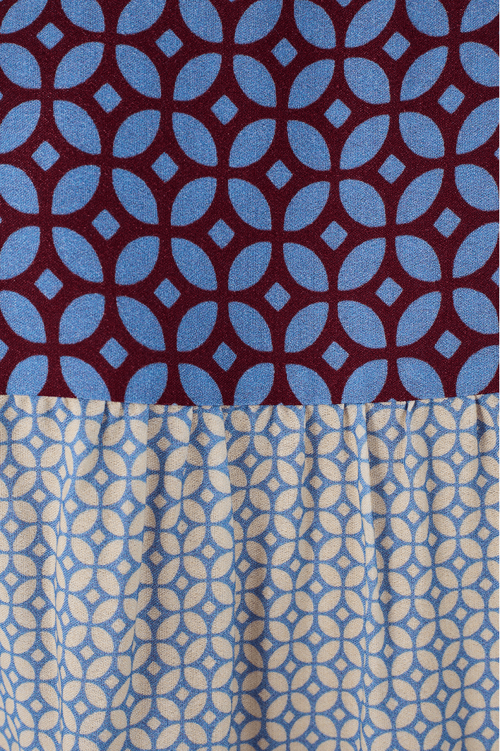 Camisa Bata Crepe Estampa Ladrilho