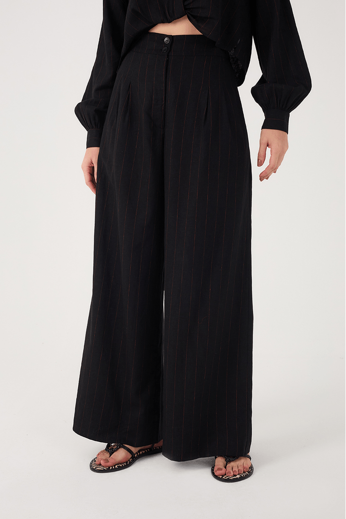 Calça Cós Elástico Listras