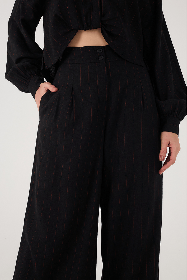 Calça Cós Elástico Listras