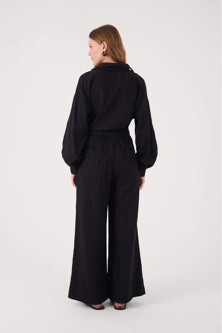Calça Cós Elástico Listras