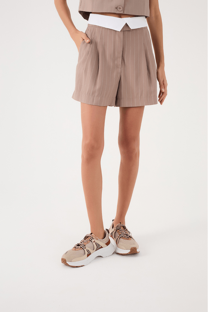 Short Risca de Giz Pala Algodão