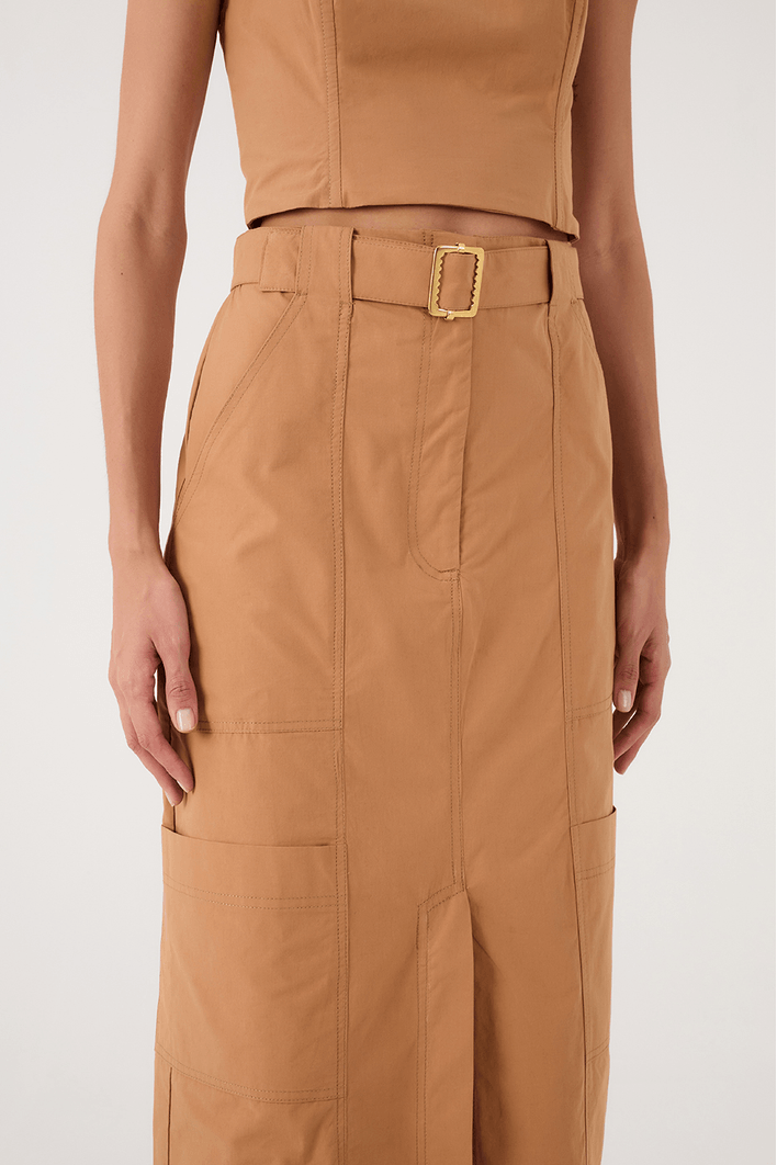 Saia Cropped Algodão Utilitária