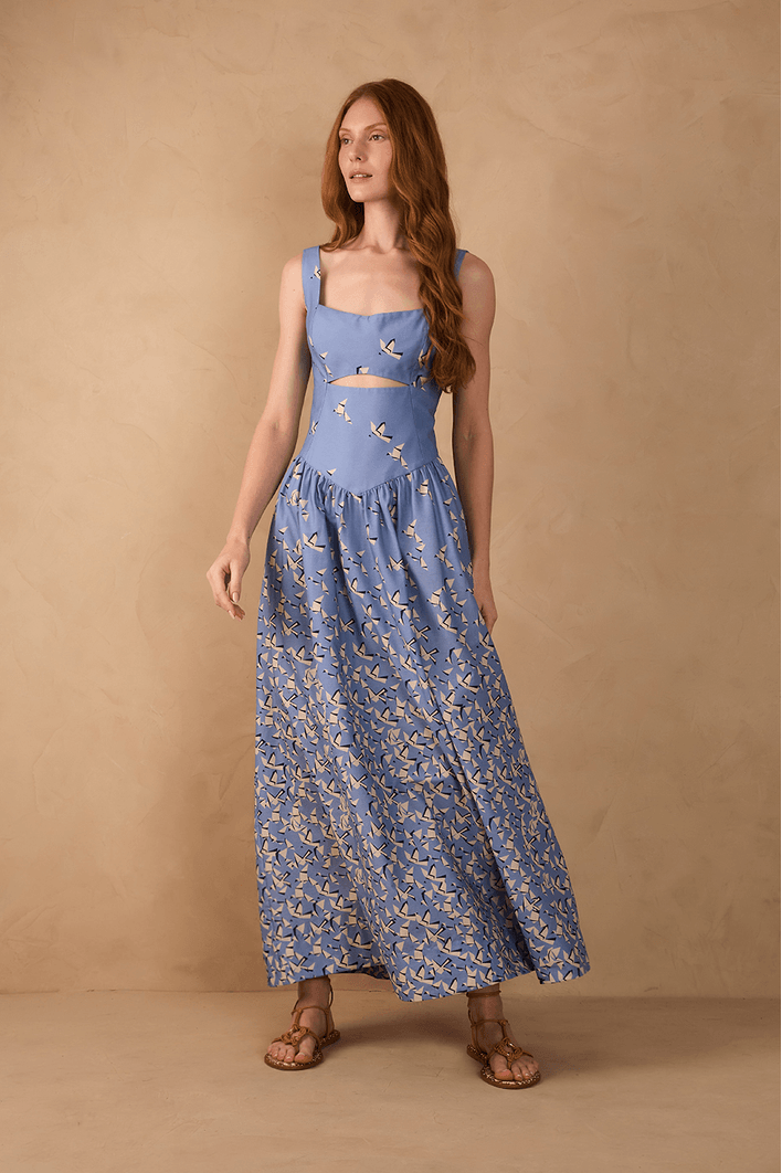Vestido Cropped Estampa Voo Livre