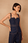 Corselet Jeans Pespontos