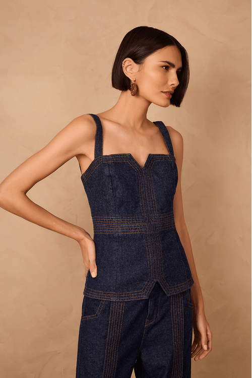 Corselet Jeans Pespontos