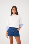 Blusa Com Manga Listra