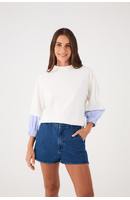 Blusa Com Manga Listra