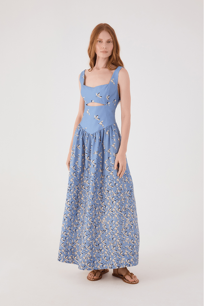 Vestido Cropped Estampa Voo Livre
