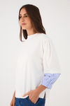 Blusa Com Manga Listra
