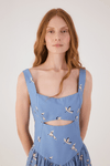 Vestido Cropped Estampa Voo Livre
