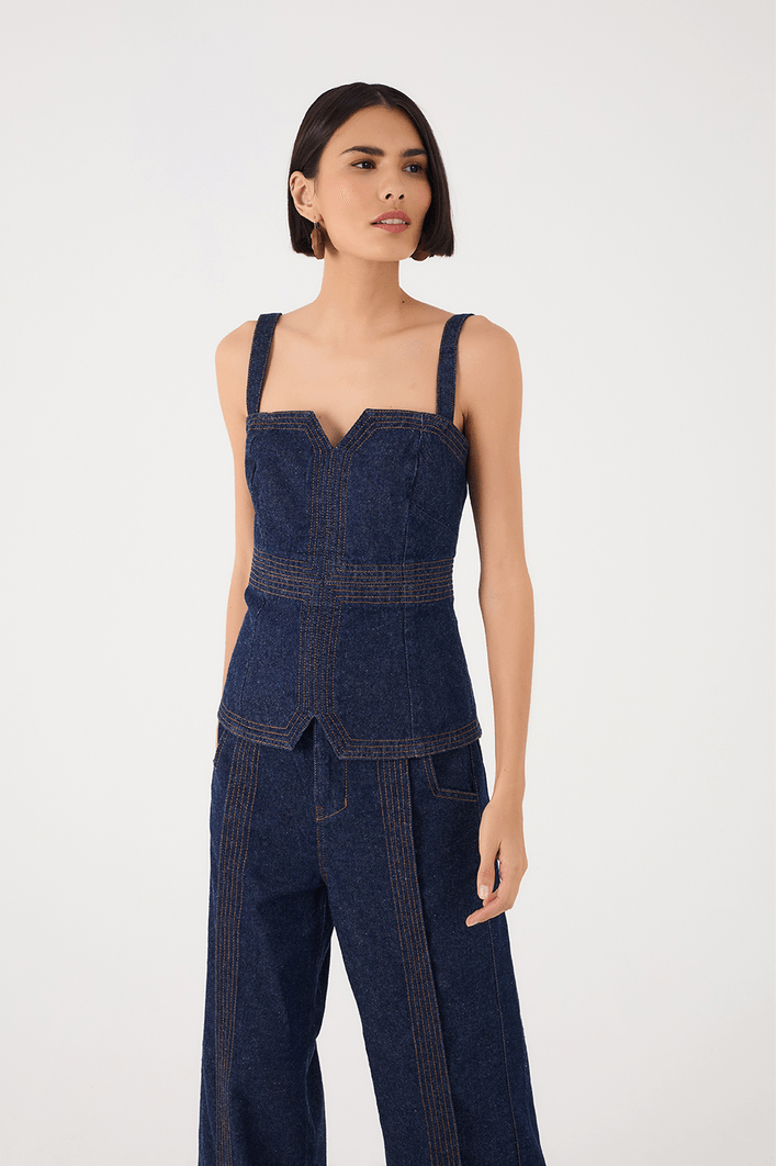 Corselet Jeans Pespontos