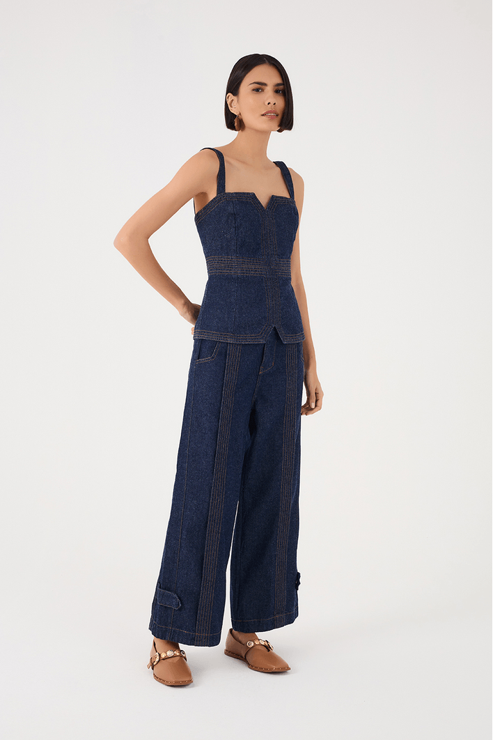 Calça Jeans Pespontos