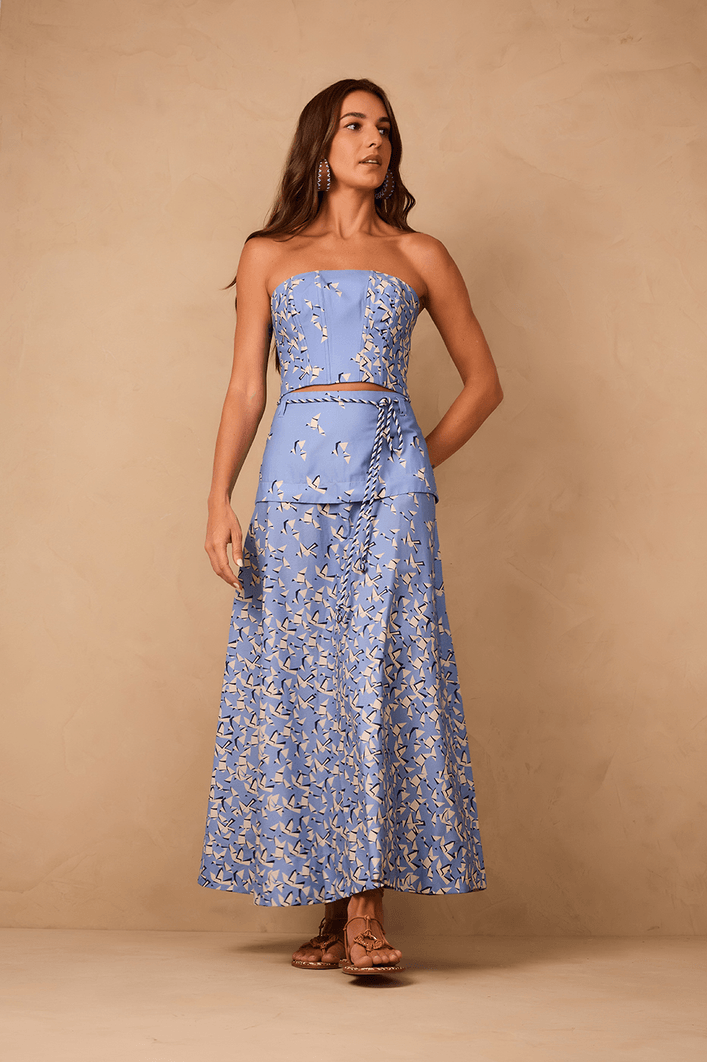 Saia Cropped Estampa Voo Livre