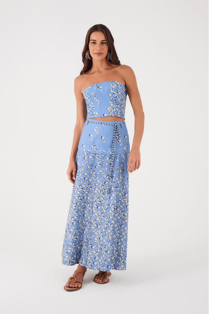 Saia Cropped Estampa Voo Livre