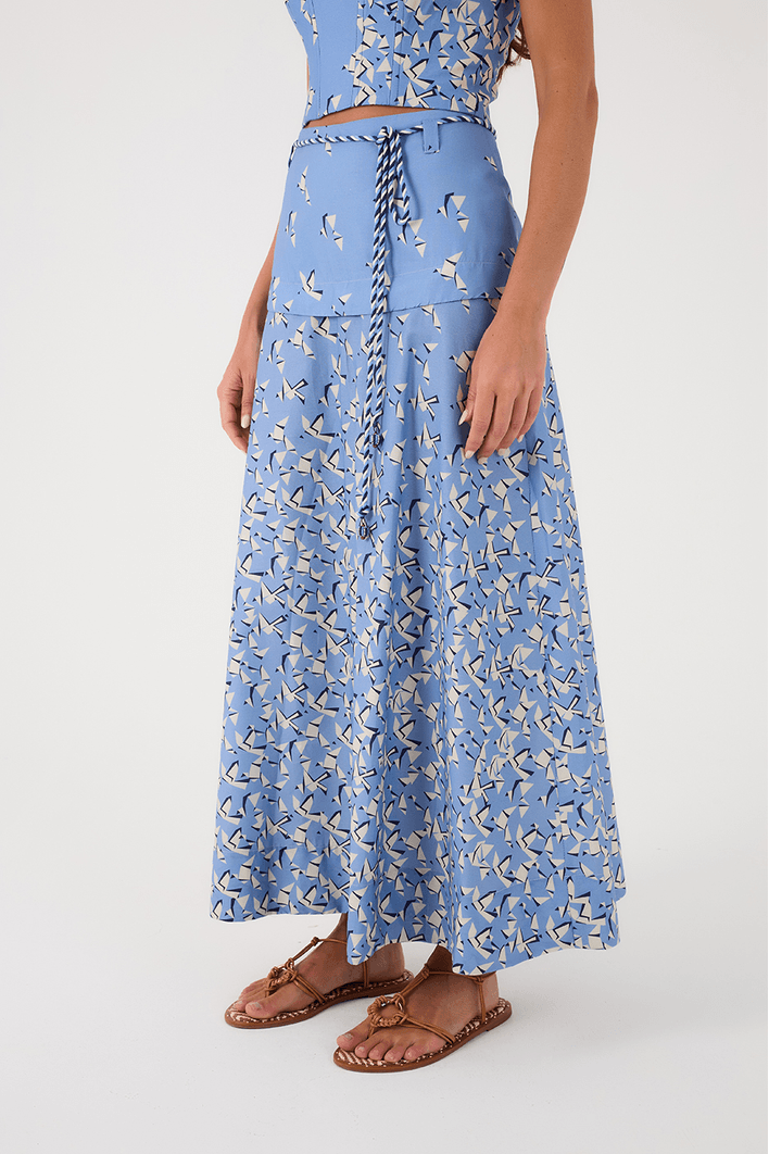 Saia Cropped Estampa Voo Livre